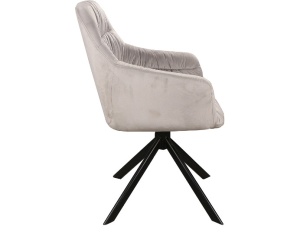 SCAUN DINING ASTORIA II, GRI BLUVEL 03/NEGRU MAT, TAPITERIE DIN CATIFEA SI PICIOARE DIN METAL, STIL MODERN, SIGNAL - Img 2