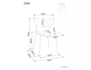 SCAUN DINING DAN, BEJ TAP. 221/NEGRU MAT, TAPITERIE DIN MICROFIBRA SI PICIOARE DIN METAL, STIL MODERN - Img 4