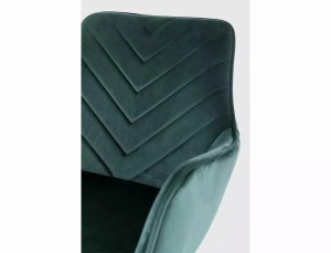 SCAUN DINING FIG, VERDE BLUVEL 78/NEGRU MAT, TAPITERIE DIN CATIFEA SI PICIOARE DIN METAL, STIL MODERN - Img 3