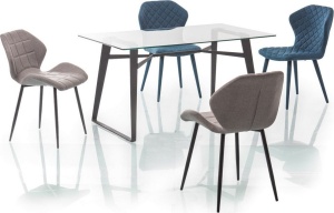 SCAUN DINING HALS, GRI/NEGRU, STOFA SI METAL, STIL SCANDINAV, SIGNAL - Img 2