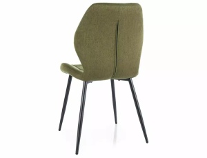 SCAUN DINING JAKE, OLIVE 77/NEGRU MAT, TAPITERIE DIN STOFA SI PICIOARE DIN METAL, STIL MODERN - Img 3