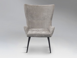 SCAUN DINING LOIRA, 99 CM, GRI DESCHIS/NEGRU, TAPITERIE DIN STOFA SI PICIOARE DIN METAL, STIL MODERN - Img 5