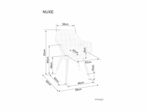 SCAUN DINING NUXE, GRI DESCHIS BLUVEL 03/NEGRU MAT/CROM, TAPITERIE DIN CATIFEA SI PICIOARE DIN METAL, STIL MODERN - Img 6