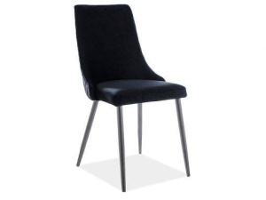 SCAUN DINING PIANO B, NEGRU BLUVEL 19/NEGRU MAT, TAPITERIE DIN CATIFEA SI PICIOARE DIN METAL, STIL MODERN - Img 1