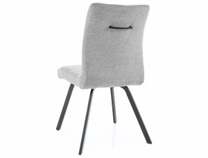SCAUN DINING SWING, GRI 07/NEGRU MAT, TAPITERIE DIN STOFA BREGO SI PICIOARE DIN METAL, STIL MODERN - Img 3