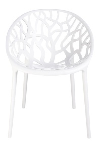 SCAUN DINING/TERASA KORAL, ALB MAT, DIN POLIPROPILENA, STIL MODERN - Img 2