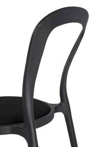SCAUN DINING/TERASA SLIM, NEGRU, DIN POLIPROPILENA SI STOFA, STIL MODERN B2 - Img 6