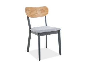 SCAUN DINING VITRO, GRI/STEJAR/GRAFIT, TAPITAT IN STOFA SI LEMN, STIL SCANDINAV, SIGNAL - Img 1