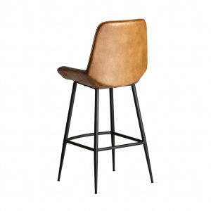 SCAUN MORTON REF. 25245, MARONIU, STIL VINTAGE, DIN FIER SI PIELE NATURALA, VIC - Img 4