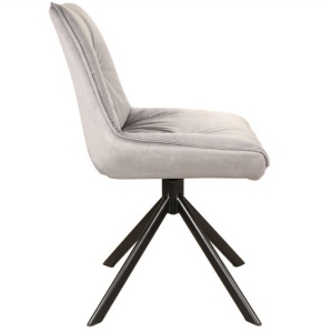 SCAUN PIVOTANT BOOGIE I, GRI BLUVEL 14/NEGRU MAT, TAPITERIE DIN CATIFEA SI PICIOARE DIN METAL, STIL MODERN - Img 2