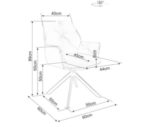 SCAUN PIVOTANT BOOGIE II, GRI BLUVEL 14/NEGRU MAT, TAPITERIE DIN CATIFEA SI PICIOARE DIN METAL, STIL MODERN - Img 4