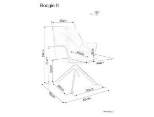 SCAUN PIVOTANT BOOGIE II, NEGRU BLUVEL 19/NEGRU MAT, TAPITERIE DIN CATIFEA SI PICIOARE DIN METAL, STIL MODERN - Img 3