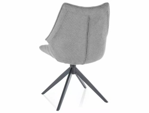 SCAUN PIVOTANT CODA, GRI 11/NEGRU MAT, TAPITERIE DIN STOFA VARDO SI PICIOARE DIN METAL, STIL MODERN - Img 3