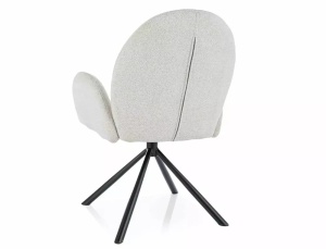 SCAUN PIVOTANT PLANET, BEJ 22/NEGRU MAT, TAPITERIE DIN STOFA RAVEN SI PICIOARE DIN METAL, STIL MODERN - Img 3