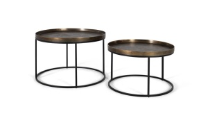 SET 2 MASUTE DE CAFEA 50CM, BRONZE/NEGRU, METAL, STIL RETRO