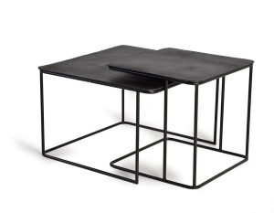 SET 2 MASUTE DE CAFEA FRANKS 6148, NEGRU, DIN METAL, STIL MODERN G&C - Img 4