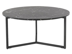 SET 2 MASUTE DE CAFEA RAVELLO, 50/80 CM, EFECT DE MARMURA NEAGRA/NEGRU, BLAT DIN STICLA SECURIZATA SI CADRU DIN METAL, STIL MODERN - Img 2