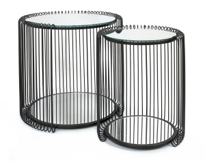 SET 2 MASUTE DE CAFEA WIRE DOBLE II, CONFECTIONATA DIN STICLA SI METAL, STIL MODERN