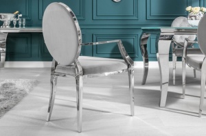 SET 2 SCAUNE ARGINTIU/GRI BAROCK 38343 DE LUX DESIGN MODERN - Img 3