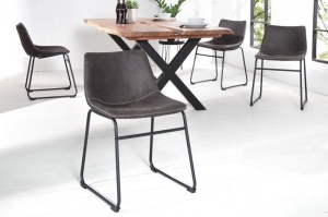 SET 2 SCAUNE DE BAR GRI VINTAGE DJANGO 38109 - DESIGN VINTAGE