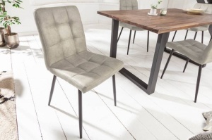SET 2 SCAUNE, DINING, MODENA, MICROFIBRA, GRI ANTICHIZAT, DESIGN MODERN, ARTIM GROUP SELECTION