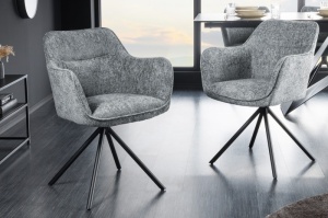 SET 2 SCAUNE ROTATIVE, VERONA, GRI, METAL SI STOFA, DESIGN MODERN, ARTIM GROUP SELECTION