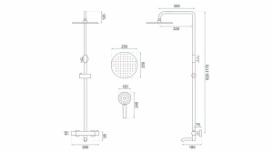 SET DE DUS REA LUNGO CU TERMOSTAT, AURIU PERIAT, DIN ALAMA, CALITATE SUPERIOARA - Img 8