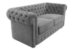 SOFA CHESTERFIELD 164CM GRI DESCHIS DIN STOFA DE LUX DESIGN DEOSEBIT - Img 2