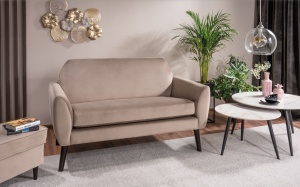 SOFA MENA VELVET 40, BEJ, CU TAPITERIE DIN CATEFEA, STIL MODERN, SIGNAL - Img 1