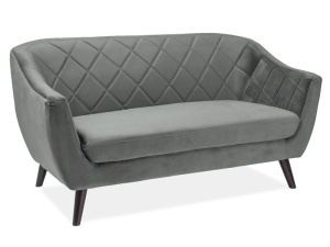 SOFA MODERNA MOLLY 2 GRI BLUVEL 14 / WENGE DIN LEMN SI TAPITAT IN TEXTIL CATIFEA SIGNAL - Img 1