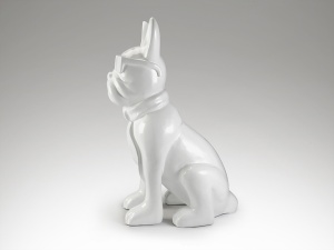 STATUETA DECORATIVA BULLDOG FRANCES, 105x148 CM, DIN FIBRE DE STICLA SI POLIESTER, STIL MODERN - Img 5