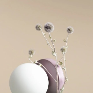 VEIOZA BALL S, 17 CM, LILIAC, DIN STICLA SI METAL, STIL MODERN