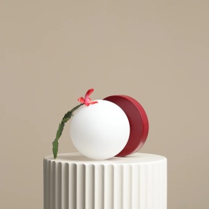 VEIOZA BALL S, 17 CM, ROSIE, DIN STICLA SI METAL, STIL MODERN - Img 4