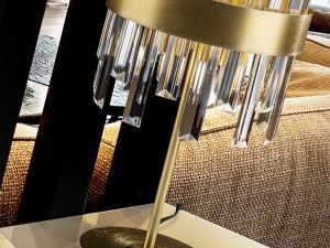 VEIOZA GRACE, 50 CM, AURIU/TRANSPARENT, DIN METAL SI STICLA, STIL MODERN - Img 3