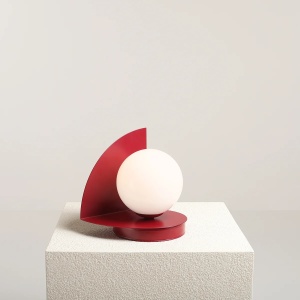 VEIOZA LOOP, 21 CM, ROSIE, DIN STICLA SI METAL, STIL MODERN - Img 3