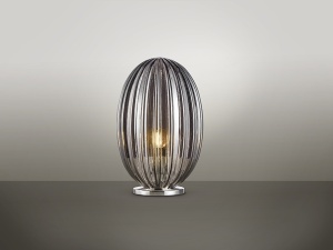 VEIOZA OVILA, 32 CM, CROM/FUMURIU, DIN METAL SI STICLA, STIL MODERN - Img 4