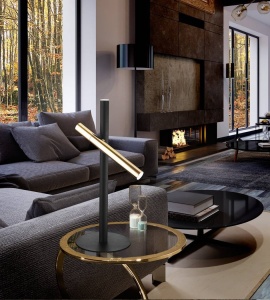 VEIOZA VARAS, 53 CM, NEGRU MAT/AURIU/OPAL, DIN METAL SI ACRIL, STIL MODERN