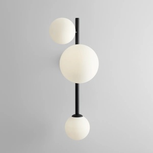 APLICA DIONE, 3 BRATE, 67,5 CM, NEAGRA, DIN STICLA SI METAL, STIL MODERN - Img 2