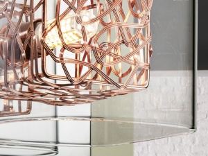 APLICA LIOS, 13 CM, CROM/CUPRU/TRANSPARENT, DIN METAL SI STICLA, STIL MODERN - Img 2