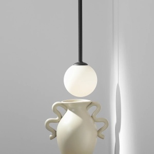 APLICA PINNE, 115 CM, NEAGRA, DIN STICLA SI METAL, STIL MODERN - Img 4