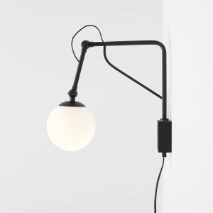 APLICA SOHO S, 29 CM, NEAGRA, DIN STICLA SI METAL, STIL MODERN