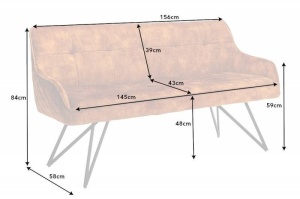 BANCA 160CM, EUPHORIA, CATIFEA GALBEN MUSTAR(TEXTIL FOARTE FIN), STIL MODERN - Img 7
