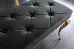 BANCA, BAROCK 170CM, NEAGRA, CATIFEA SI METAL, MODEL DEOSEBIT - Img 3