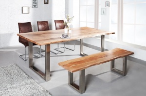 BANCUTA DIN LEMN MASIV MAMMUT 35946 - DESIGN VINTAGE - Img 2