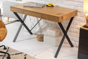 BIROU 110CM, STUDIO, COD 40624, DIN METAL SI MDF, CULOAREA STEJARULUI, DESIGN VINTAGE