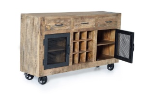 BUFET CLOE 150CM, MARO/NEGRU, DIN LEMN MASIV DE MANGO, STIL INDUSTRIAL G&C - Img 7