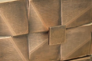 BUFET COPPER 80CM, MARO/NEGRU, DIN LEMN MASIV DE MANGO SI METAL, GINER Y COLOMER - Img 4