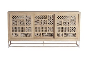 BUFET MILAN 190CM, NATURAL, DIN LEMN DE MANGO SI METAL, GINER Y COLOMER - Img 3