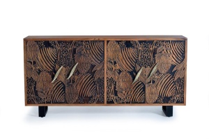 BUFET NOOR 190CM, MARO/NEGRU, DIN LEMN MASIV DE ACACIA, STIL VINTAGE GINER Y COLOMER - Img 2