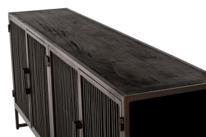 BUFET RAY 160CM, NEGRU, DIN LEMN MASIV DE MANGO SI METAL, USI METALICE, GINER Y COLOMER - Img 4